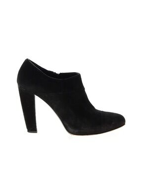 Prada Black Suede High Heel Ankle Pump